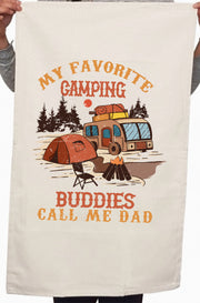 My Favorite Camping Buddies Custom Fathers Day Kitchen Table Tea Towel