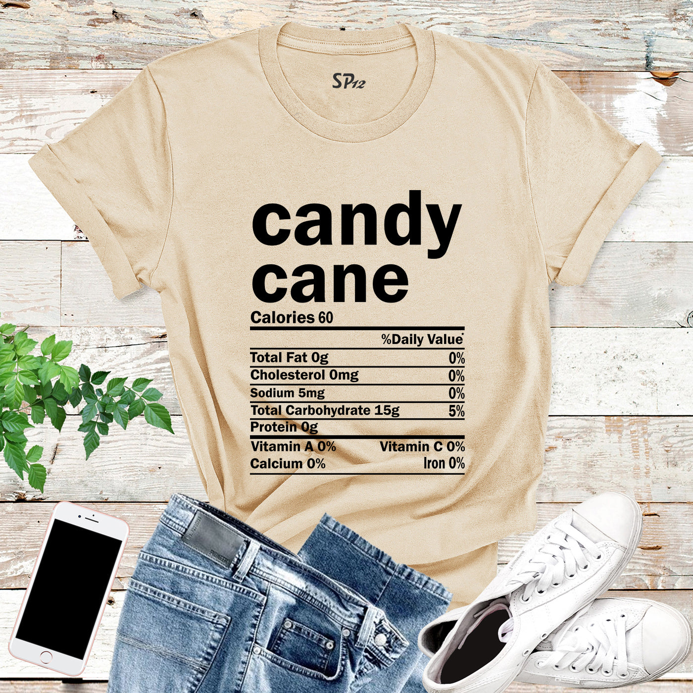 Candy Cane Nutrition Fact T Shirt