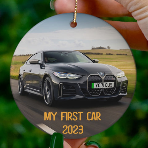Personalized My First Car Photo Birthday Gifts Bible Verse Ornament