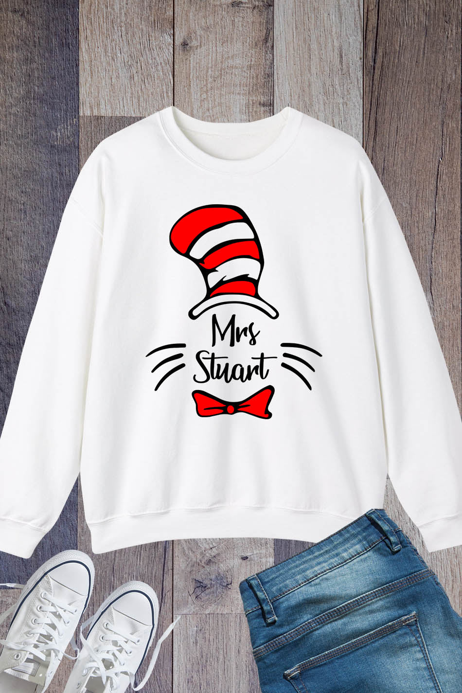 Personalized teacher cat Sweatshirt