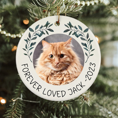 Personalized Porcelain Cat Forever Loved Lucky 2023 Cat Lover Ornament