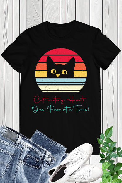 This Cat Retro Style T-Shirt is a must-have for feline lovers. Made with high-quality material, it offers a comfortable fit and retro design that will make you stand out. With its unique cat print, this shirt is both stylish and fun. Perfect for any casual occasion, it's sure to be a hit with cat enthusiasts everywhere.