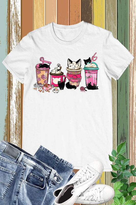 Cat Mom Coffee Cups Shirt