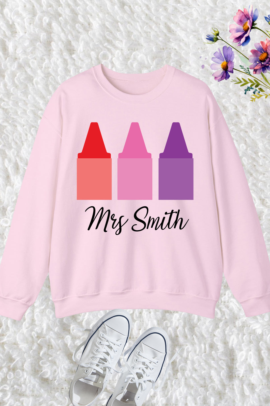 Personalized Teacher Crayon Sweatshirt