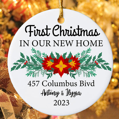 Personalized First Christmas In Our New Home Columbus Bivd Ornament