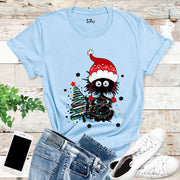 Christmas Black Cat T-Shirt