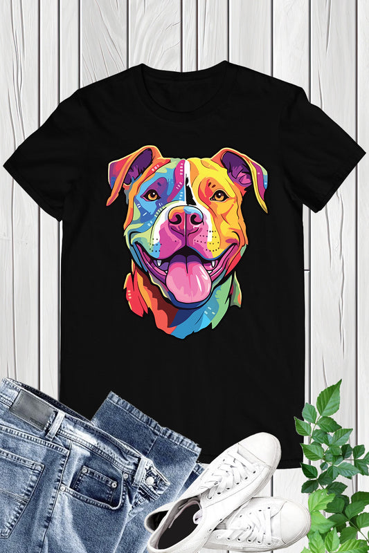 Colorful American Pit Bull Dog Lover Shirt