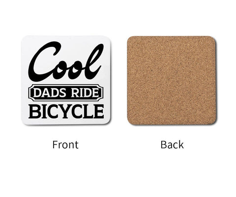 Awesome Cool Dads Rides Bicycle Funny Daddy Custom Fathers Day Coaster