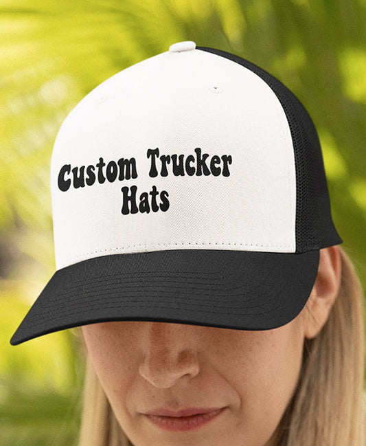 Custom Trucker Hat With Any Text Logo Photo