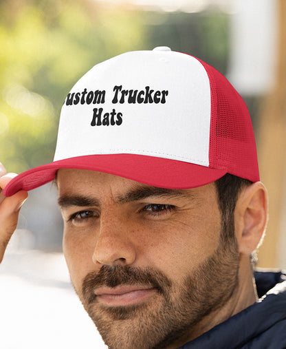 Custom Trucker Hat With Any Text Logo Photo
