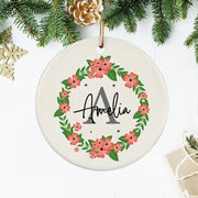 Personalized Initial Letter Name Family Holiday Bible Verse Ornament