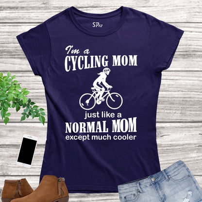 Mom Family T Shirt Women Biker Cycling Mom Slogan