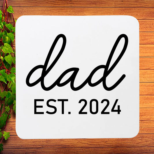 Awesome Dad Est. 2024 Comfort Colors Fathers Day Custom Coaster