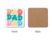 Funny Unique Custom Color Dad Father's Day Custom Names Daddy Coaster