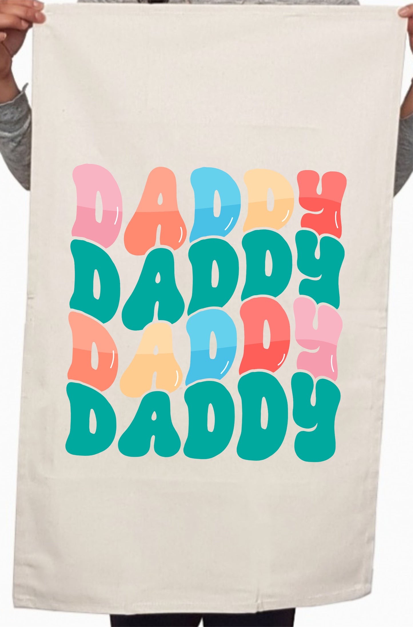 Cool Daddy Retro Birthday Custom Fathers Day Kitchen Table Tea Towel