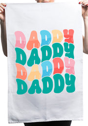 Cool Daddy Retro Birthday Custom Fathers Day Kitchen Table Tea Towel