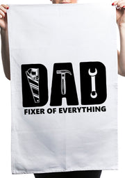 Cute Dad Fixer of Everything Father's Day Custom Kitchen Tea Towel