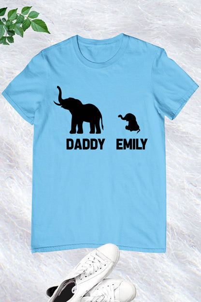 Personalised Elephant Dad and Child Shirt