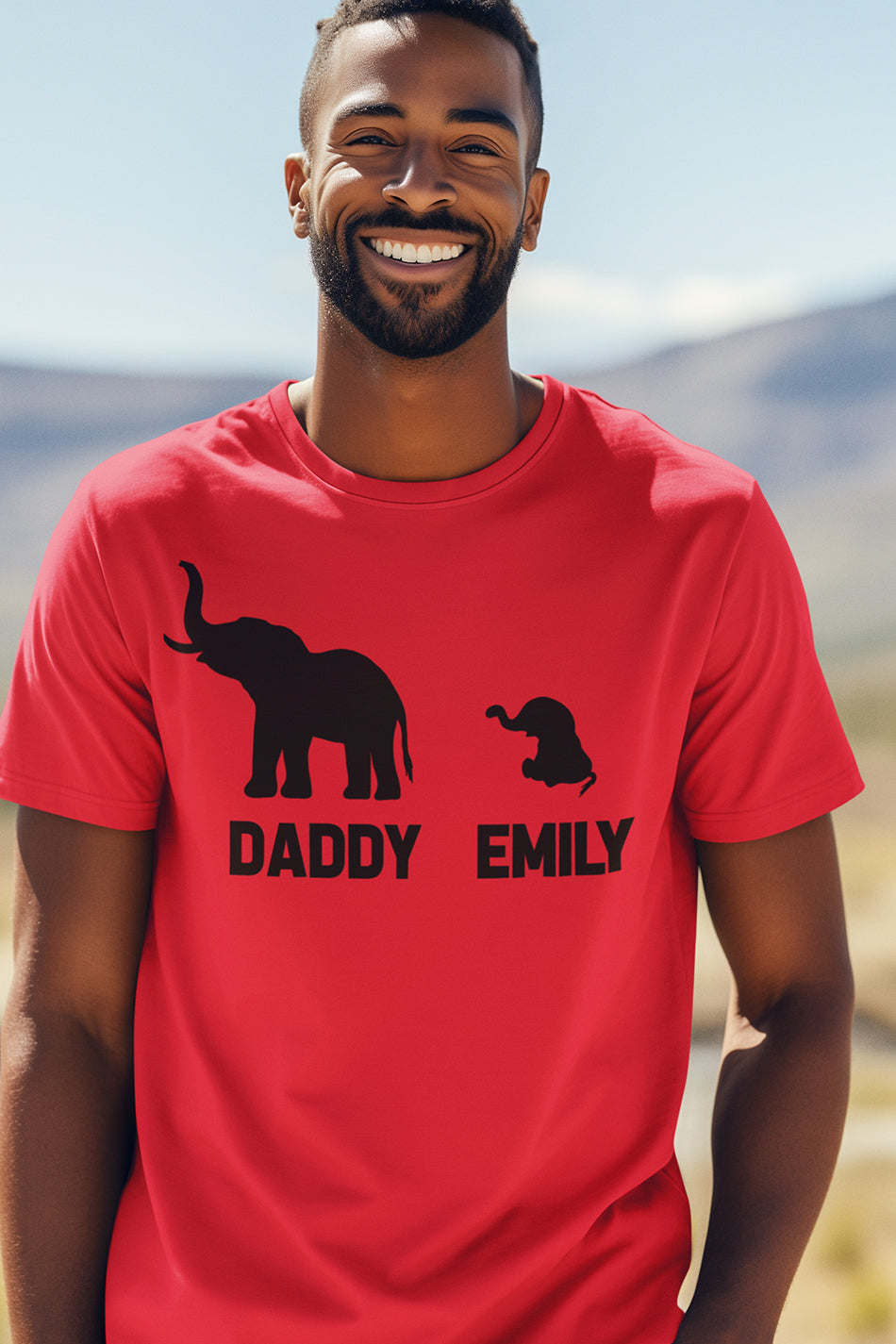 Personalized Elephant Dad and Child Shirt