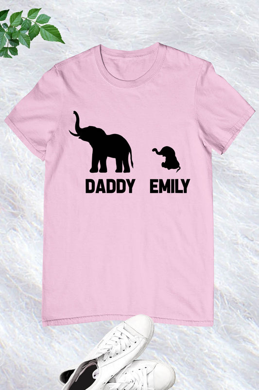 Personalised Elephant Dad and Child Shirt