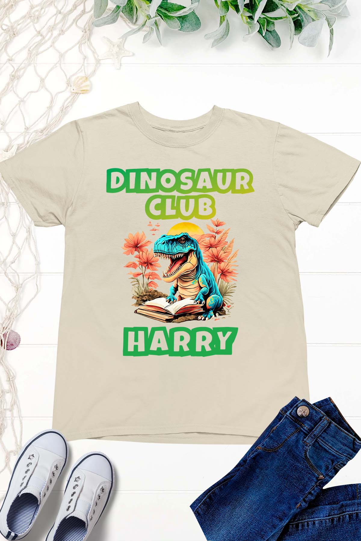 Personalise Kids Dinosaur Club World Book Day Shirts Funny School Party Tee