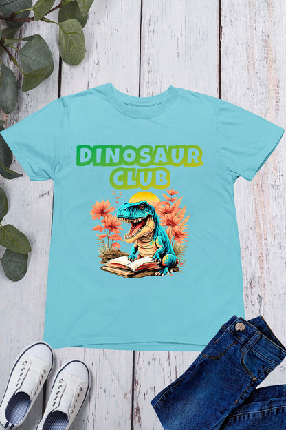 Dinosaur Club World Book Day Kids T Shirts Funny School Party  Costume Gifts