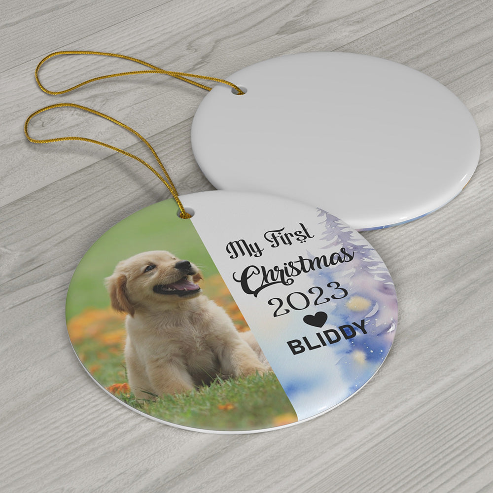 Personalized My First Christmas 2023 Dog Lover Pet Memorial Ornaments