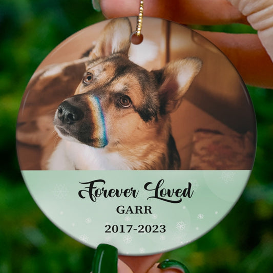 Personalized Dog Lover Forever Love Dog Memorial Bible Verse Ornament