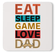 Awesome Eat Some Game Love Dad Lover Funny Custom Fathers Day Coaster