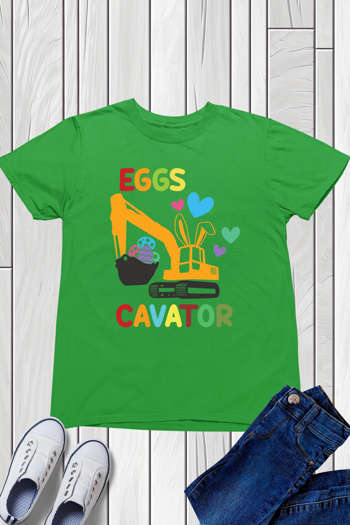 Eggs Cavator Funny Kids Easter Shirt