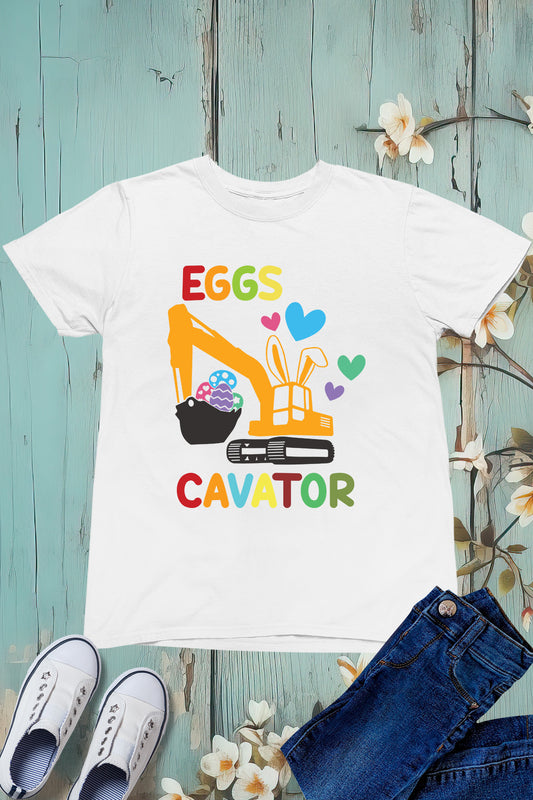 Eggs Cavator Funny Kids Easter Shirt
