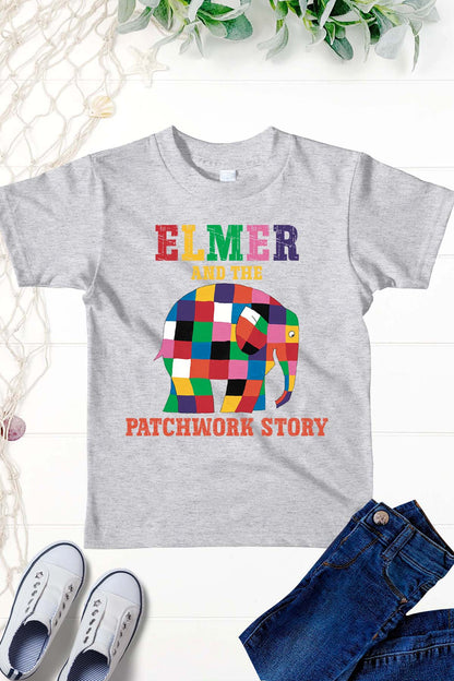 Elmer And The Patchwork Story Kids World Book Day T Shirt for School Party