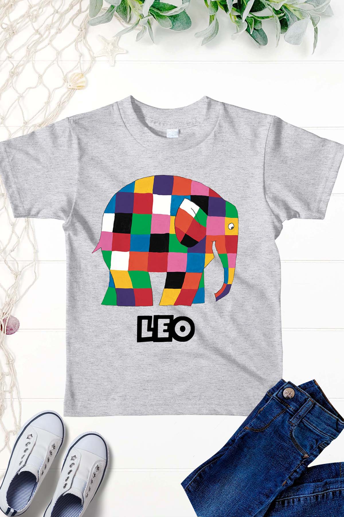 Elmer And The Patchwork Story Personalise Kids World Book Day T Shirts