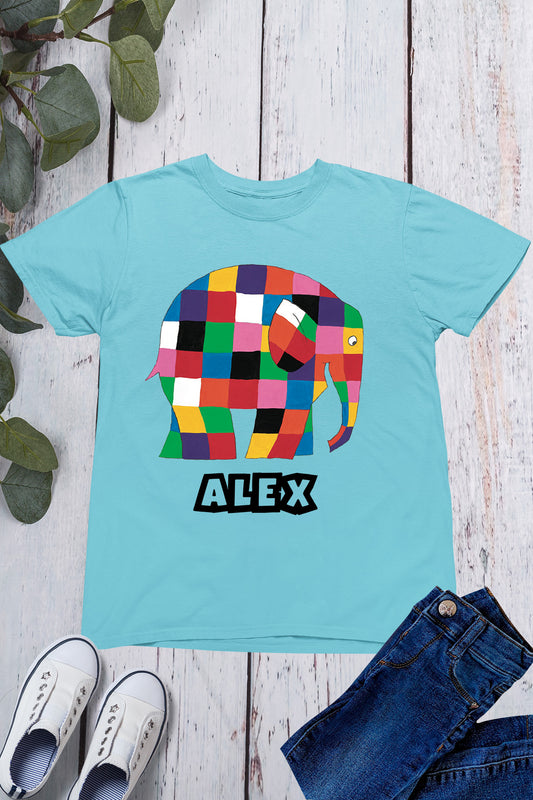Elmer And The Patchwork Story Personalise Kids World Book Day T Shirts