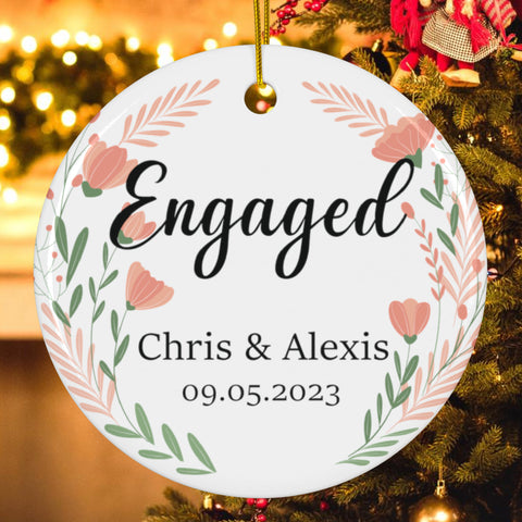 Engaged Christmas Ornament - Custom Engagement Keepsake