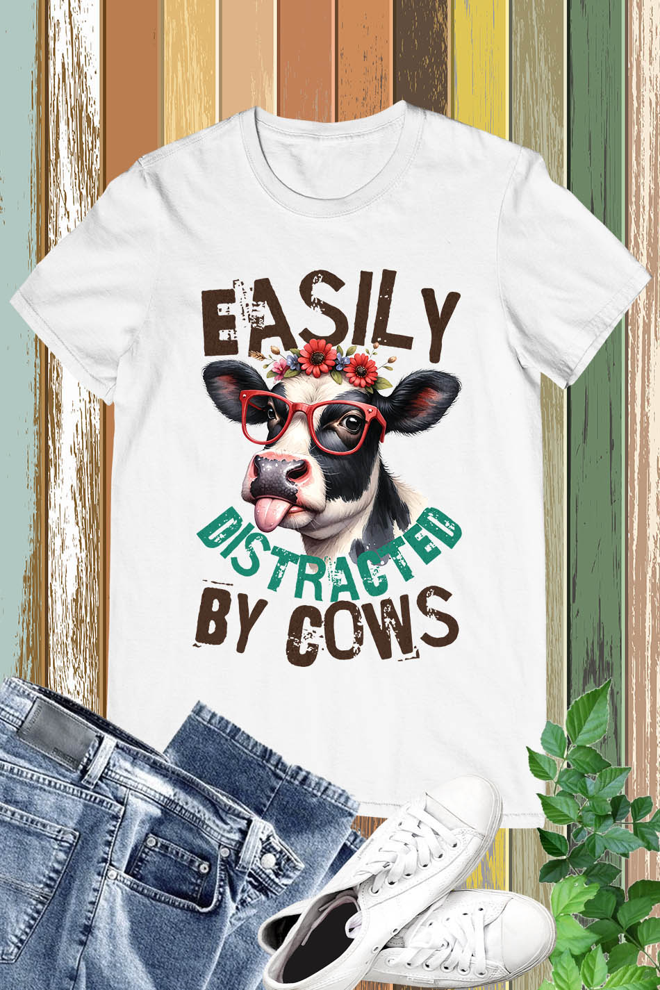 Easily Distracted By Cows T Shirt
