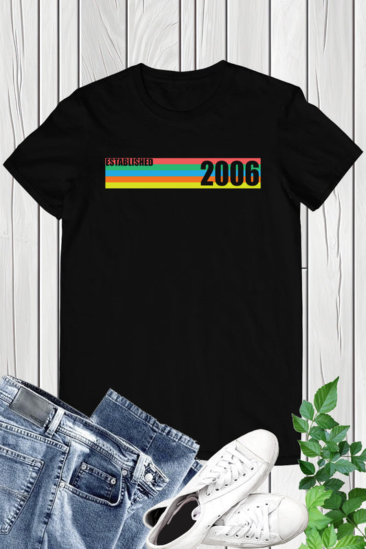 Established 2006 Vintage 18th Birthday Shirt