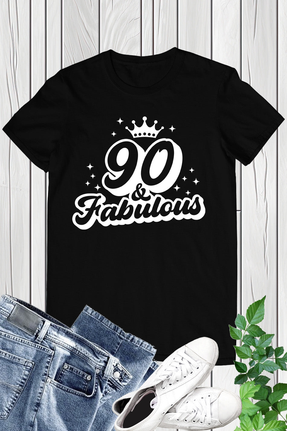 90 and Fabulous Birthday Tee Shirt