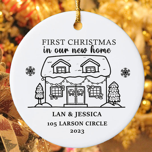 First Christmas In Our New Home Bible Verse Faith Jesus Lover Ornament