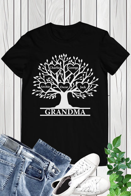 Personalized Grandma T Shirt With Chid Name