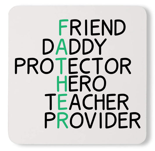 Best Dad Definition Friend Daddy Hero Custom Father's Day Coaster