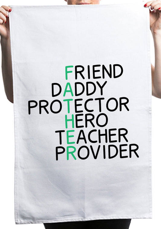 Best Dad Definition Friend Custom Father's Day Kitchen Table Tea Towel