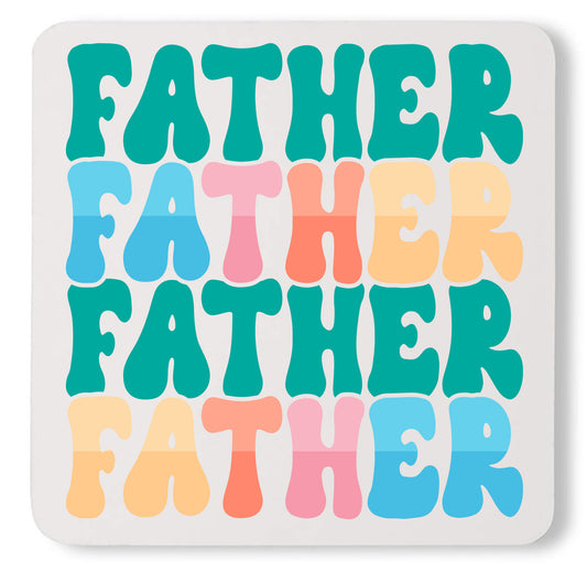 Best Dad Ever Colorful Pregnancy Reveal Custom Fathers Day Coaster