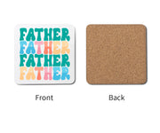 Best Dad Ever Colorful Pregnancy Reveal Custom Fathers Day Coaster
