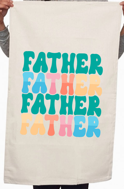 Best Dad Ever Colorful Custom Fathers Day Kitchen Table Tea Towel