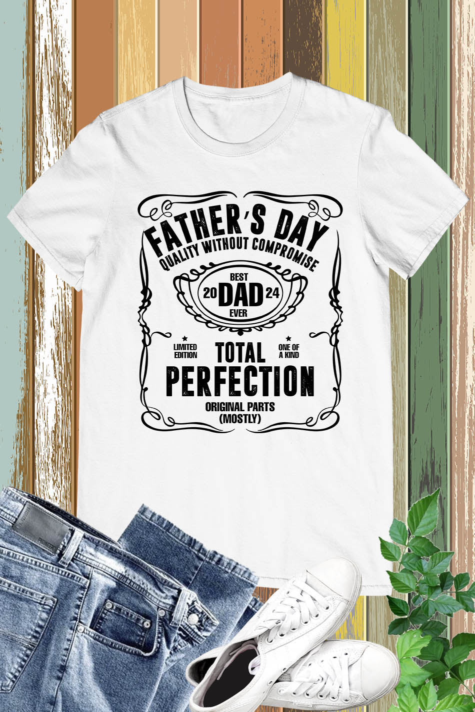 Best Dad Ever 2024 Total Protection Custom Fathers Day T-Shirts