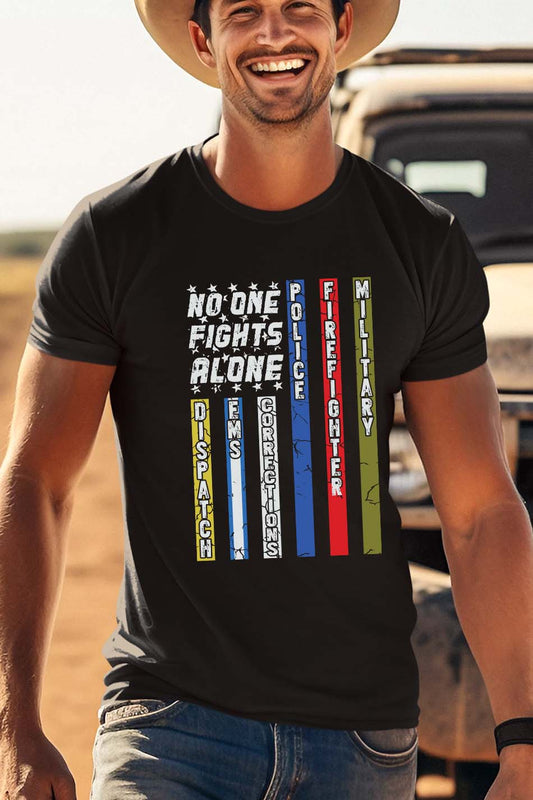 No One Fights First Responder Profession Shirts