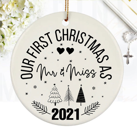 Personalized Our First Christmas Religious Bible Verse Faith Ornament