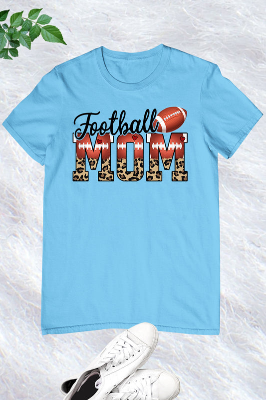 Football Mom Leopard Print T Shirt