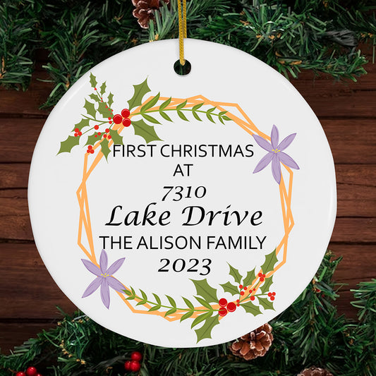 Personalized First Christmas At Lake Drive Bible Verse Jesus Ornament